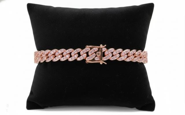 18k Rose Gold Filled Pink Bracelet stamped(18K)-19.5cm