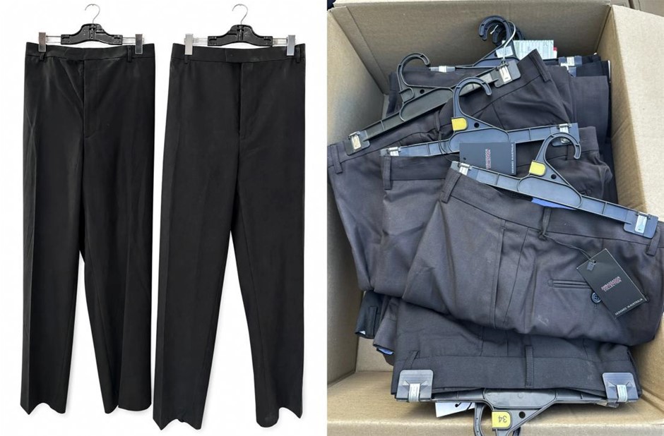 30 x SCUZZATTI Men’s Business Formal Black Trousers, Assorted Sizes