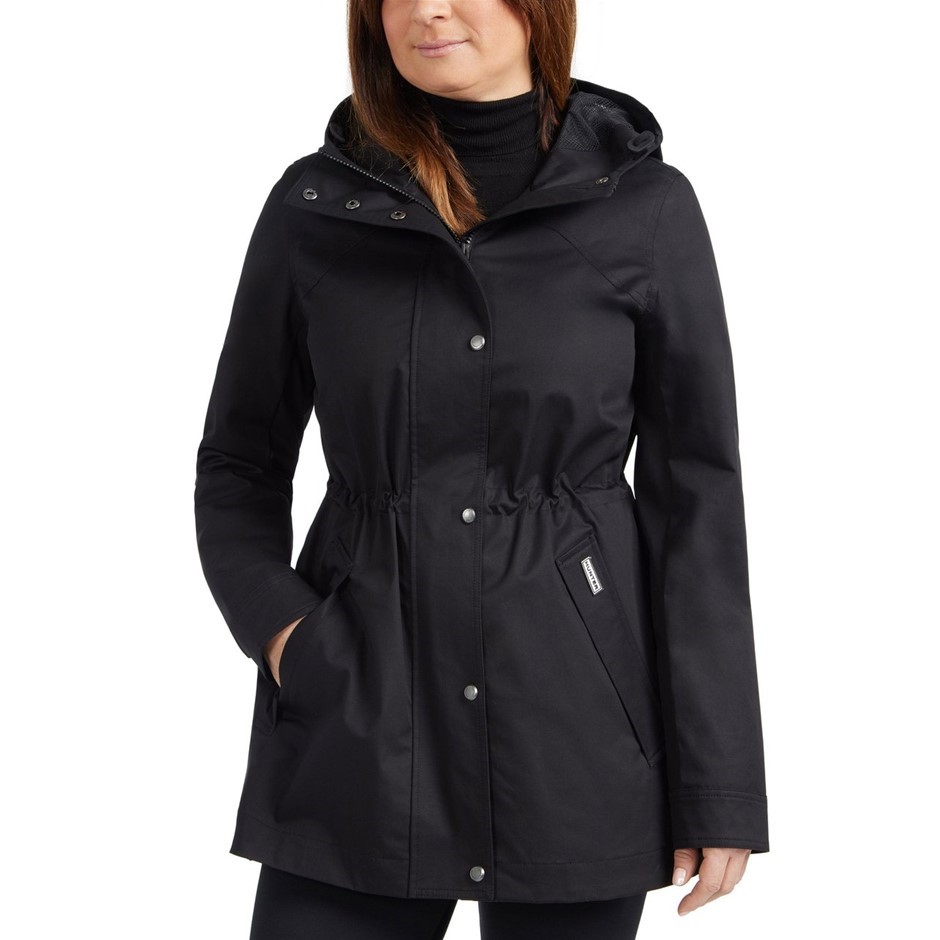 HUNTER Women's Water Resistant Cotton Smock Jacket, Size S, Black. RRP: $72