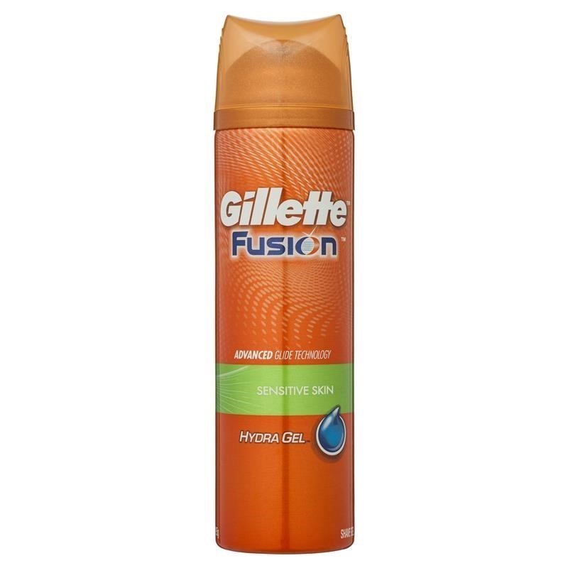 3 x GILLETTE Fusion Hydra Gel Sensitive Skin, 195g. N.B: Minor leak.