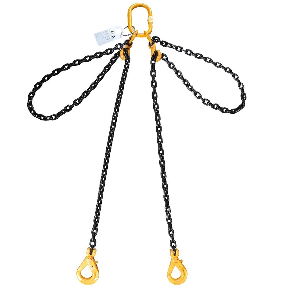 Lifting Chain Sling, 2Leg, WLL 3500kg, 8mm Chain x 2M c/w Clevis Self Locki
