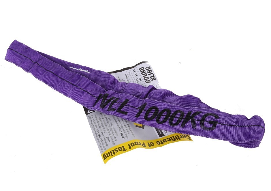 6 x Round Lifting Slings, WLL 1000kg x 0.5M (with Test Cert).