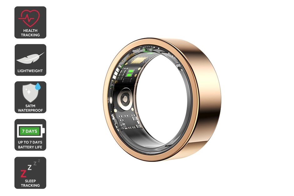 KOGAN Aura Smart Ring (Rose Gold, Size 8)