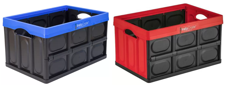 GREENMADE InstaCrate Collapsible Storage Box, 12 Gallon, Red.
