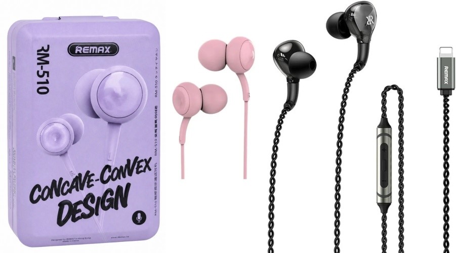 Remax Earphone Bundle: 1 x REMAX RM-510 3.5 mm Jack Wired Earphone, Pink &