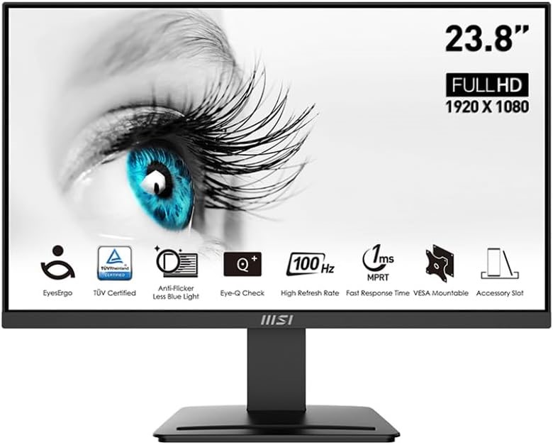 MSI 23.8" MSI PRO MP2412 100Hz FHD VA Monitor.