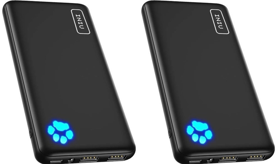 2x INIU Power Bank, Slimmest 10000mAh USB C Portable Charger, Triple 3A Hig