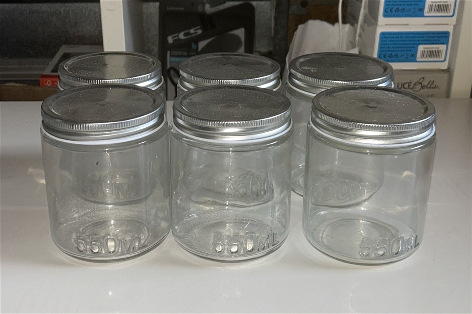 6x 550mL Jars with Lids
