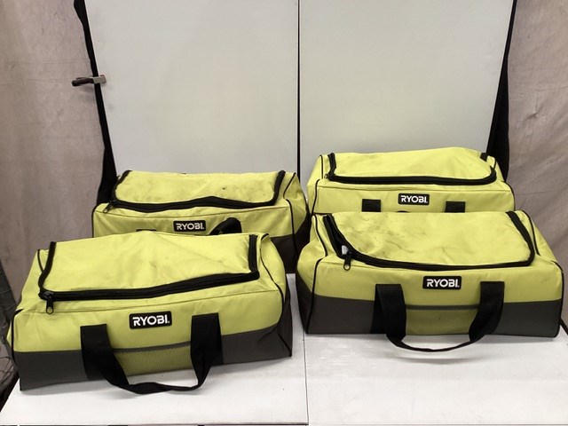 <p>4x Ryobi Bags Containing Ryobi And Milwaukee Power Tools </p>