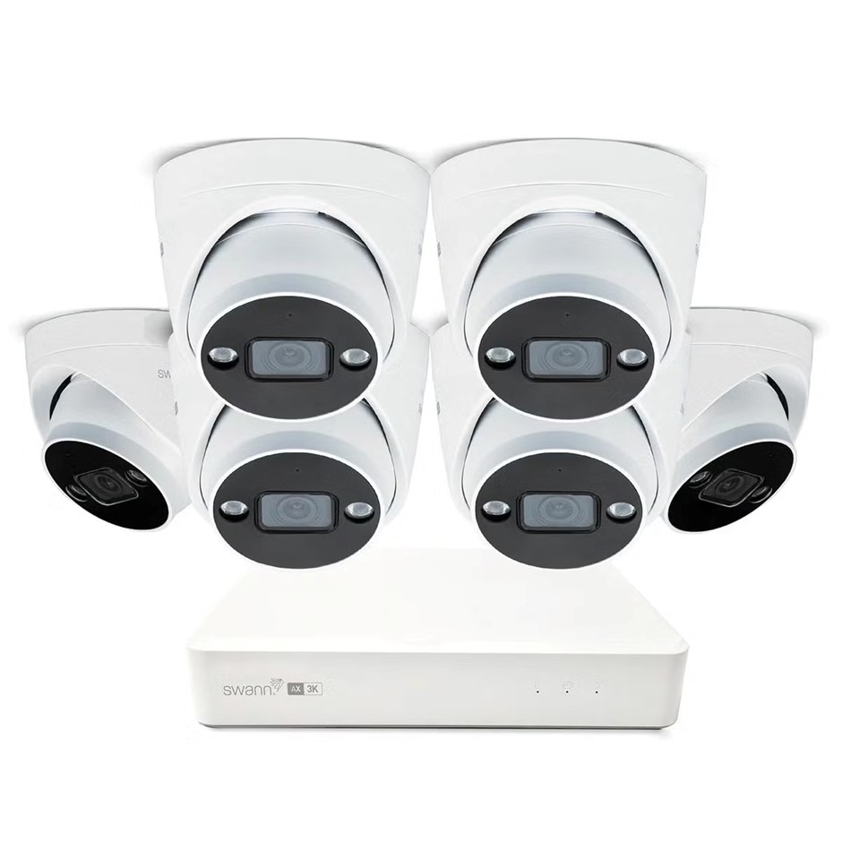 SWANN 3K Wired NVR 6 Dome Camera Kit 1TB HDD With AdvancedX Security System