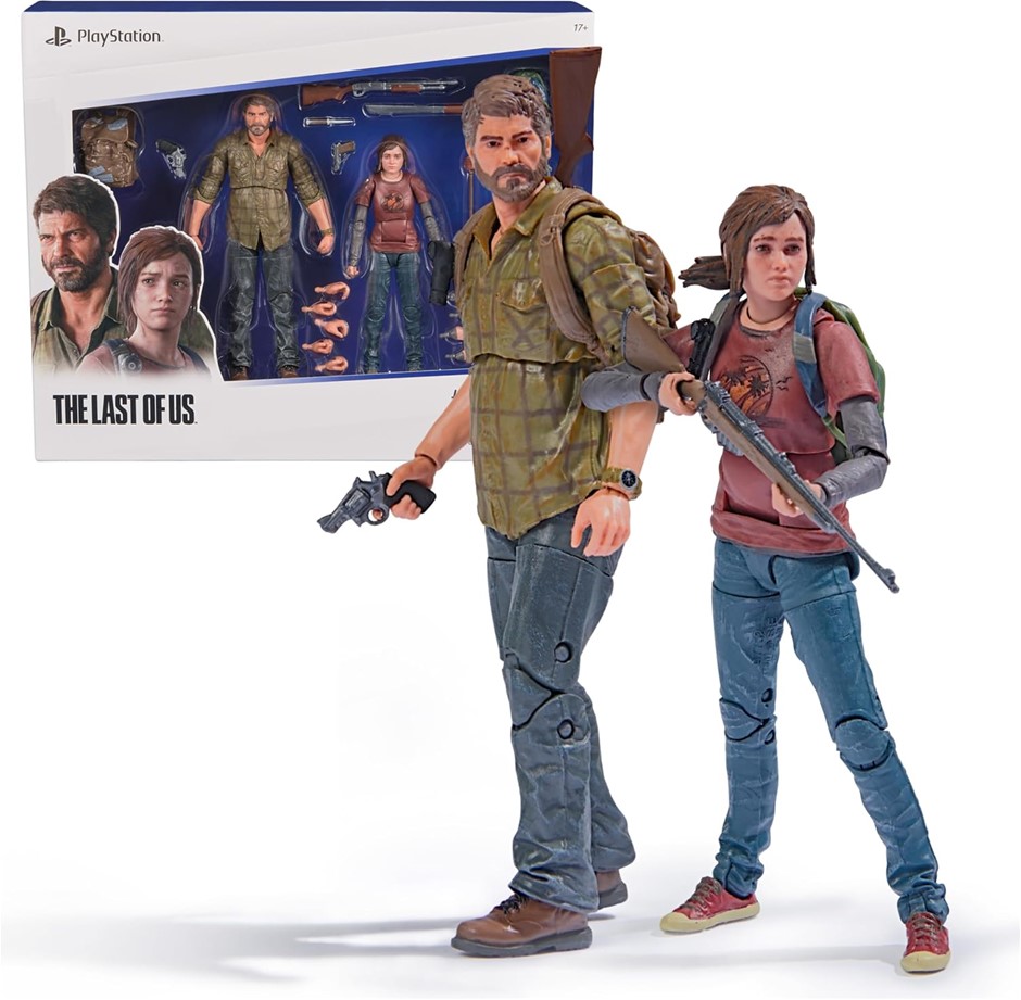 2 X PLAYSTATION The Last of US, 2-Pack 15-cm Joel & Ellie Action Figures wi