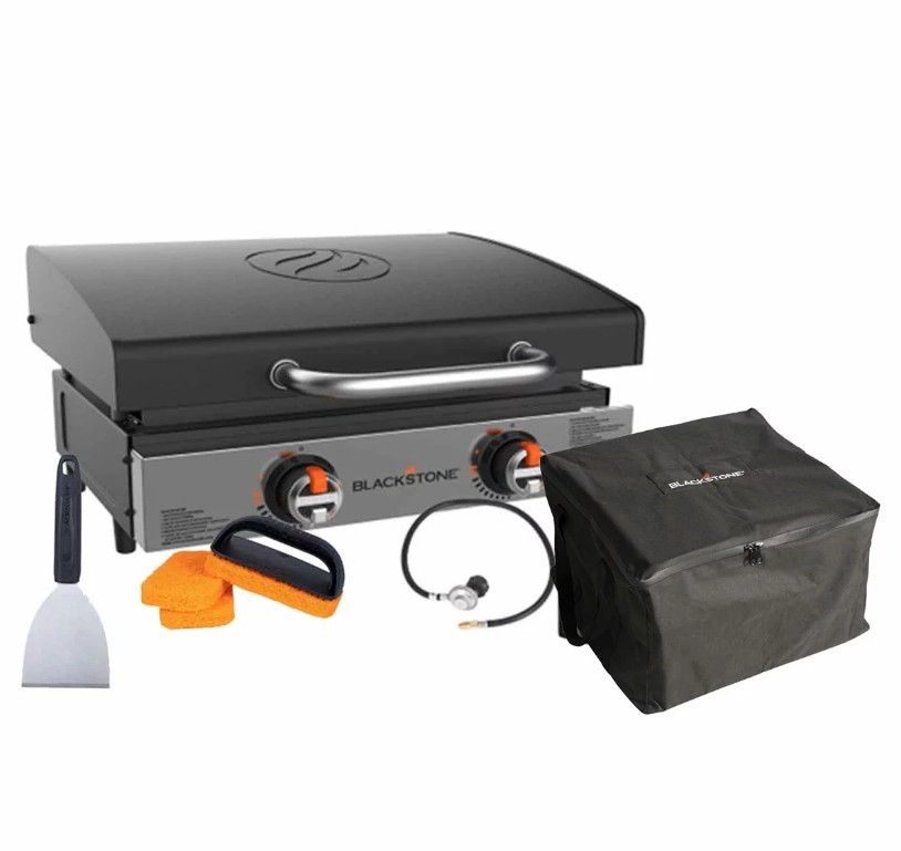 BLACKSTONE Original Tabletop Griddle With Hood Bundle. NB: Missing accessor
