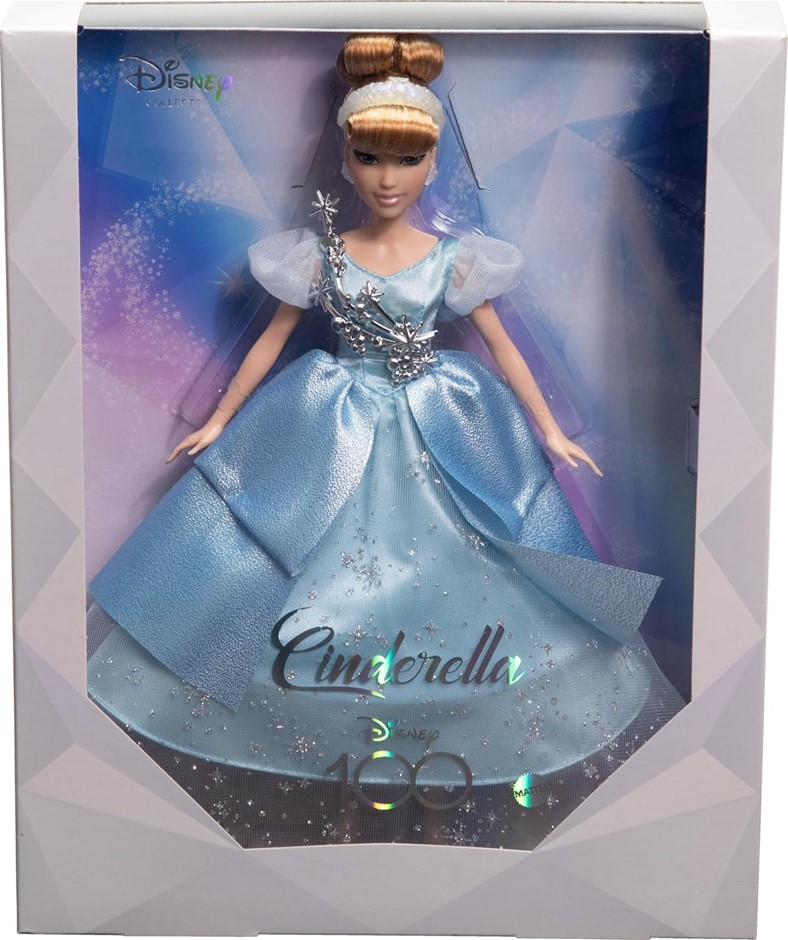 MATTEL Disney Toys, Collector Cinderella Doll to Celebrate Disney 100 Years