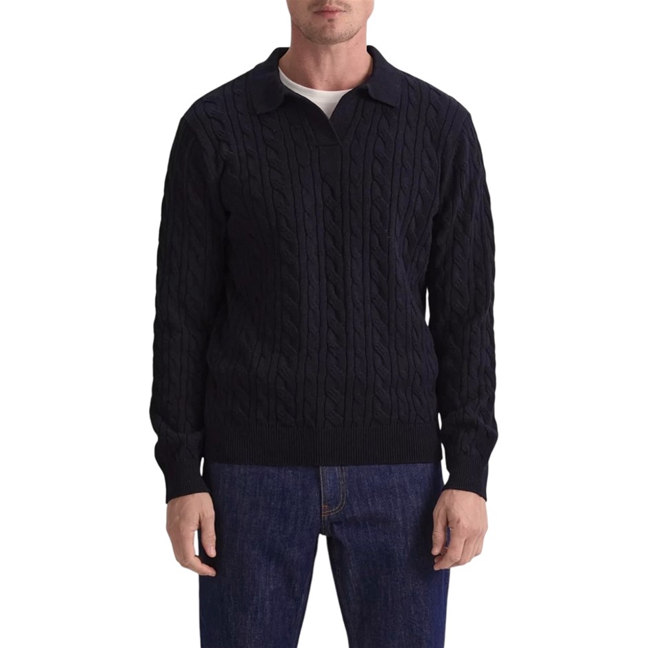SPORTSCRAFT Men's Sweater, Size L, 100% Cotton, Navy. NB: may have been wor