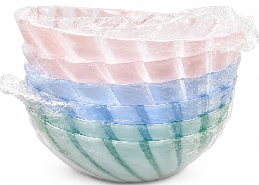6x Safir Salad Bowl - 4.3L EACH, White/Blue/Green