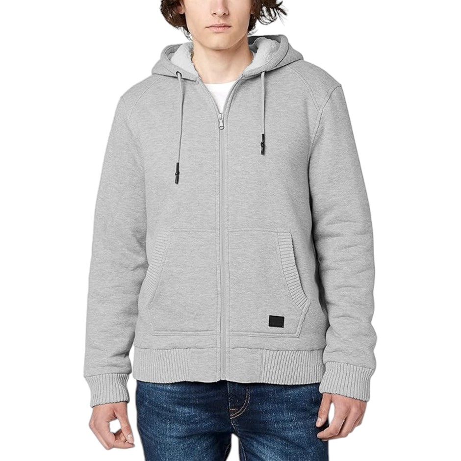 BUFFALO DAVID BITTON Men's Sherpa Hoodie, Size L, Heather Grey. Buyers Not