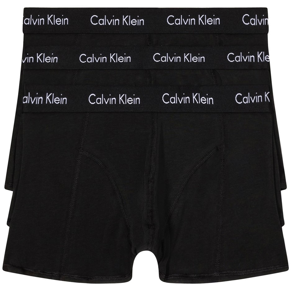 3-Pack CALVIN KLEIN Men's Stretch Trunks, Size XL, 95% Cotton, Black (001),