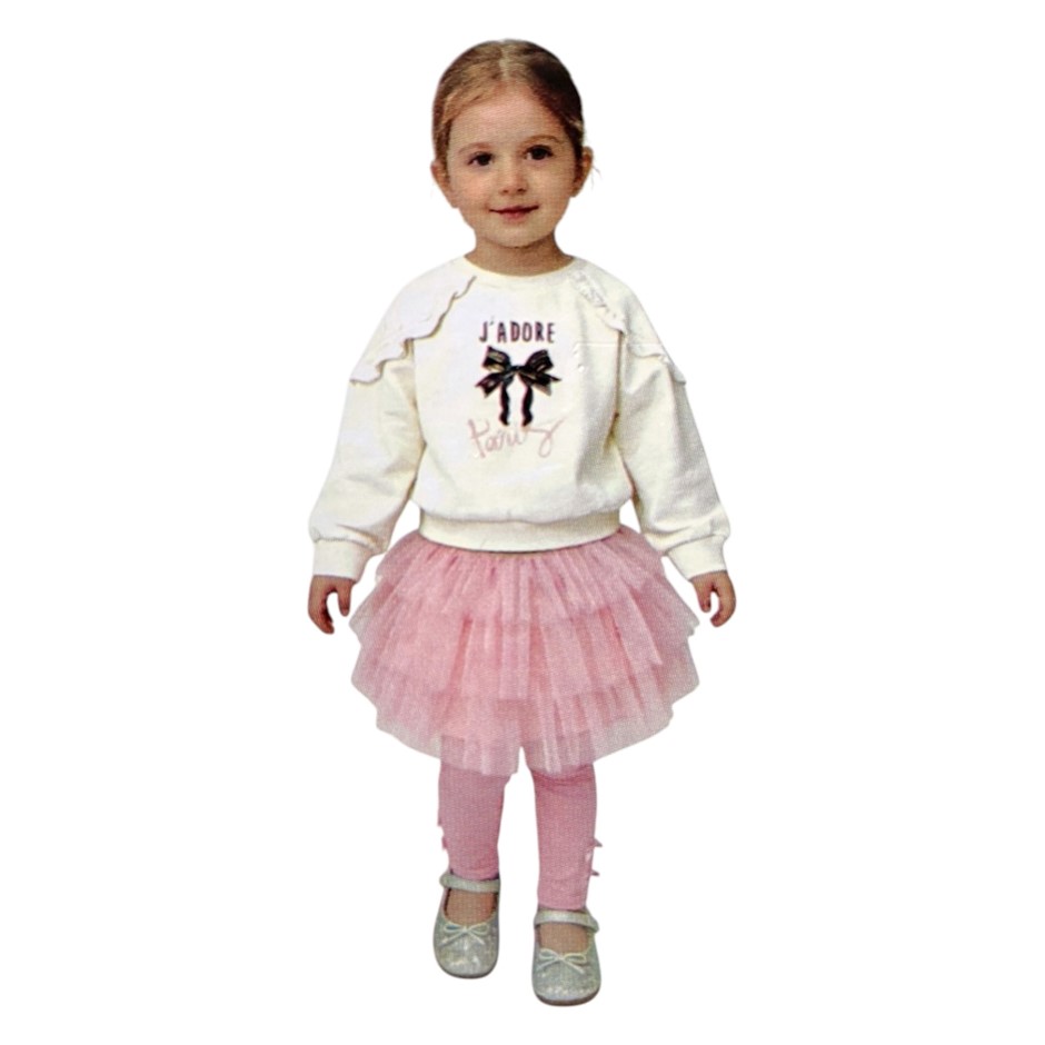 3pc LILI GAUFRETTE Girls' Set, Size 3T, Cream/Pink. Buyers Note - Discount