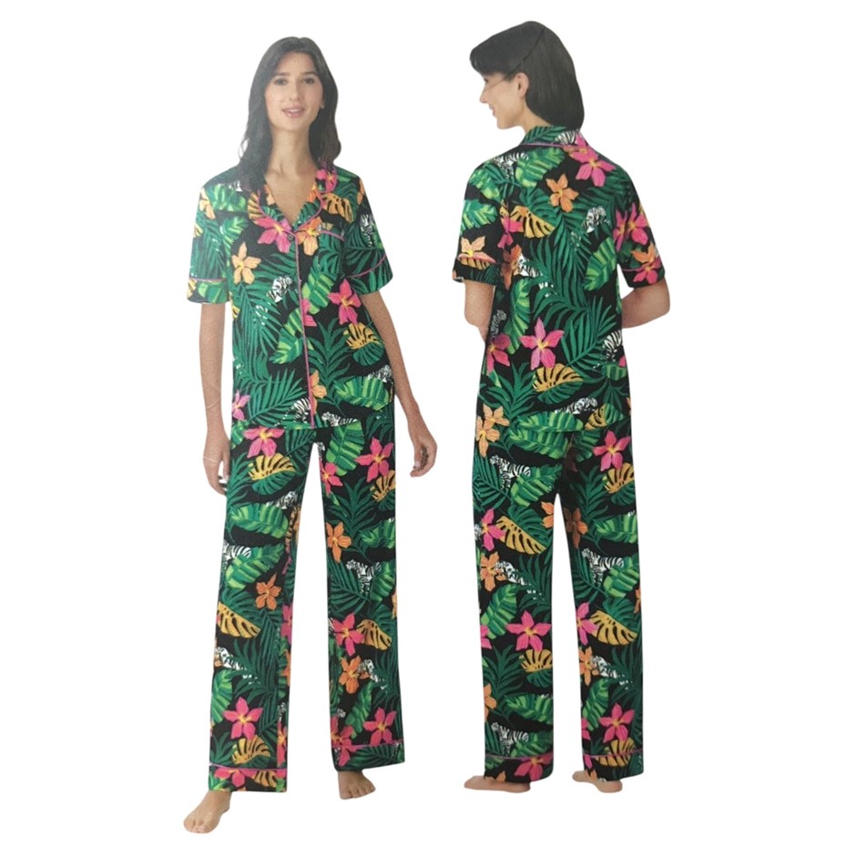 ROOM SERVICE Women's 2pc Notch Collar PJ Set, Size S, Amazon. Buyers Note