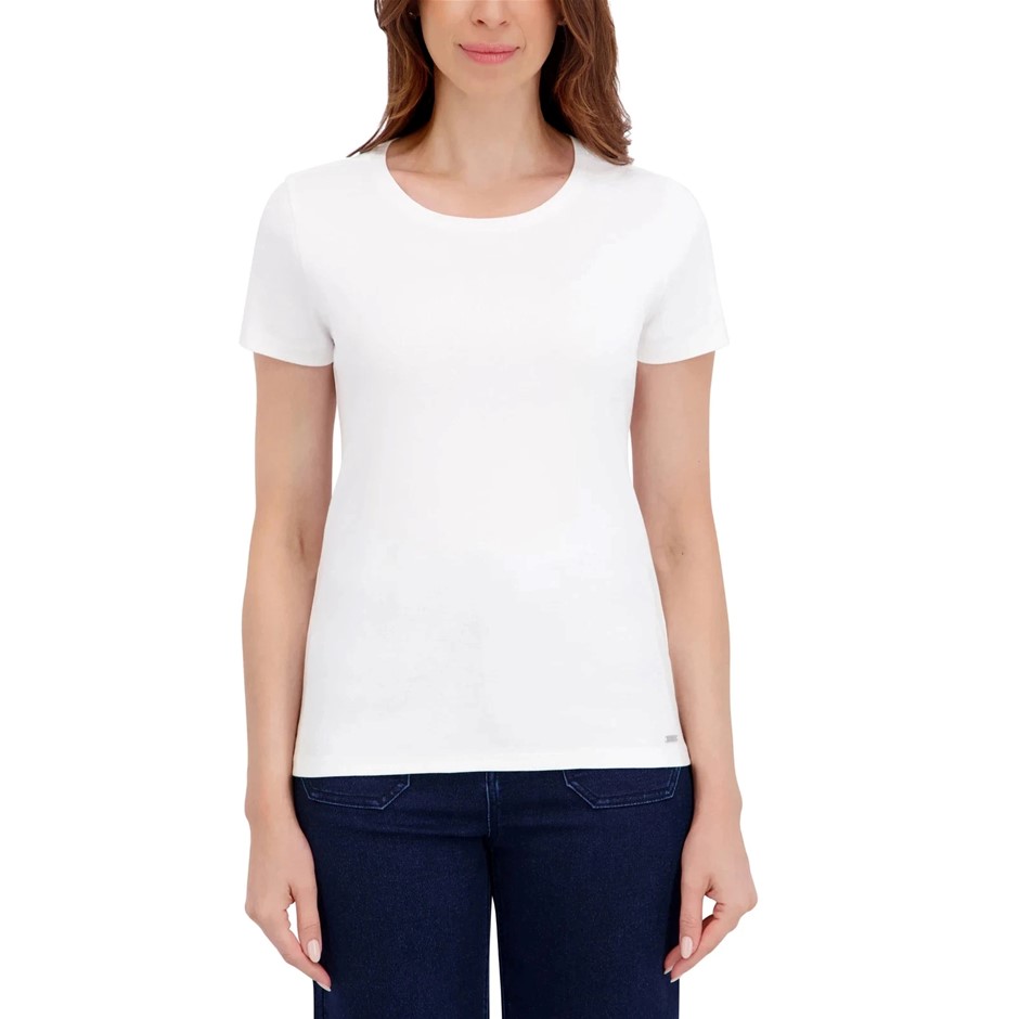 DKNY Women's Tee, Size XL, 100% Organic Cotton, White (WHT). Buyers Note -