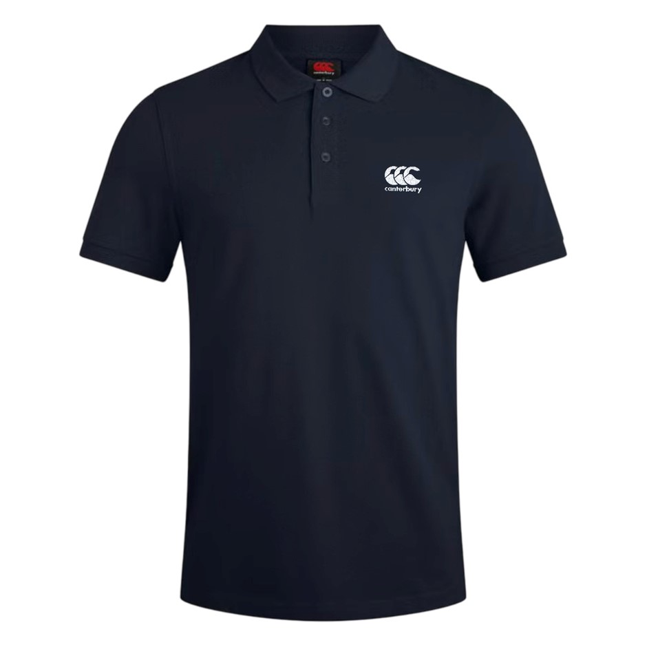 CANTERBURY Men's Anchor Polo, Size L, 35% Cotton, Navy/White. Buyers Note