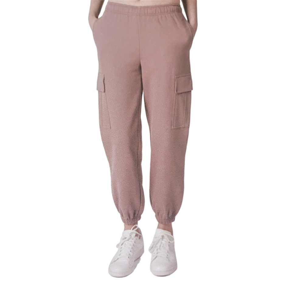 TUFF Women's Fleece Cargo Joggers, Size S, Cotton, Antler. Buyers Note - D