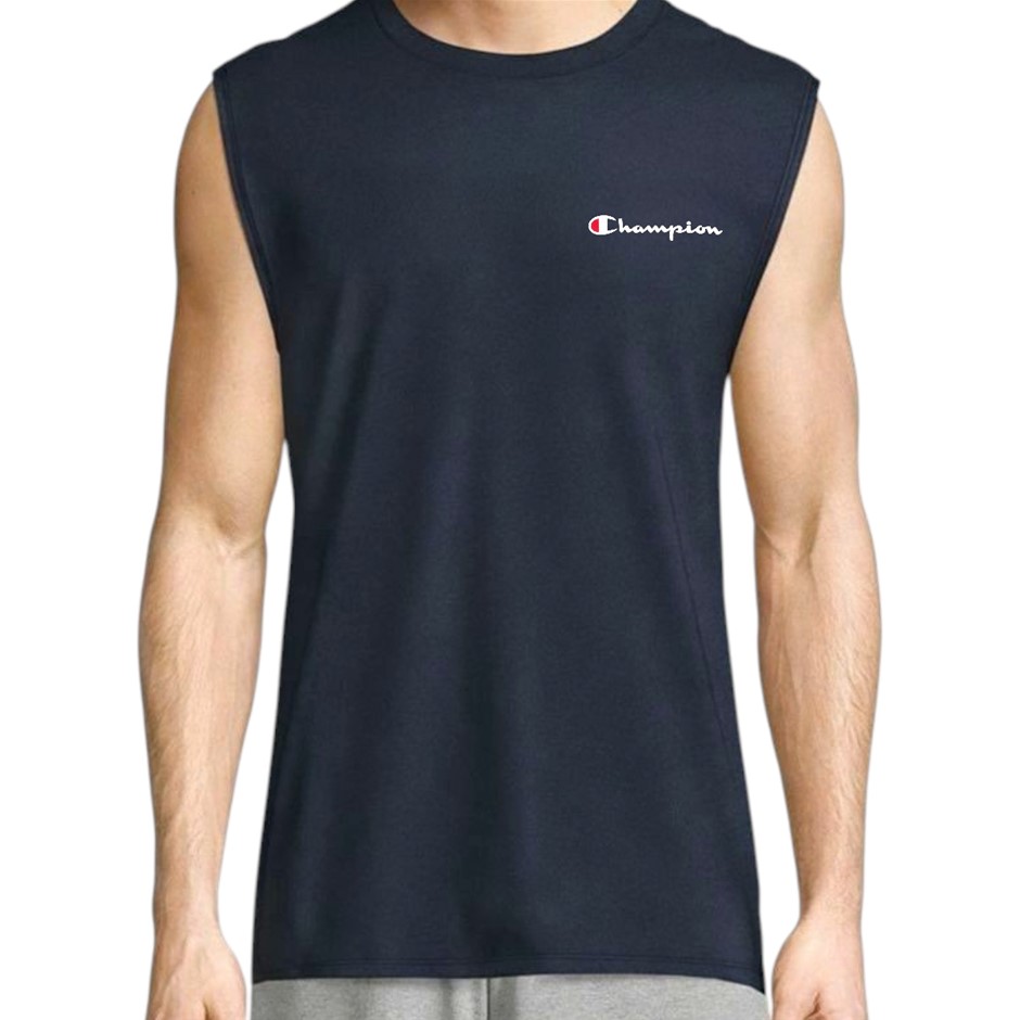 2 x CHAMPION Men's Leg Script Muscle Tank, Size 2XL, Navy (NVY), MT065G. B