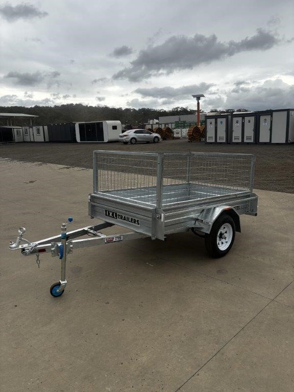 Galvanised Single Axle 7×5 Box Trailer with Cage(Unused)