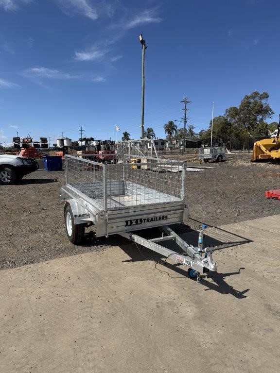 Galvanised Single Axle 7×4 Box Trailer with Cage(Unused)