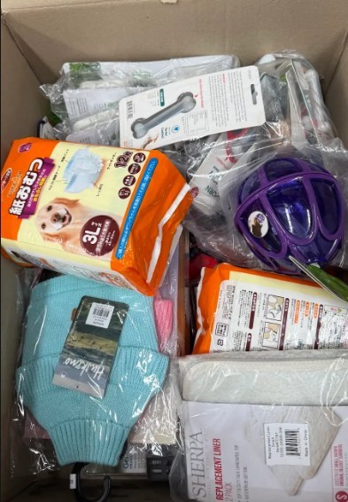 Assorted Dog Items, includes Sporn Bone Chew Toys, Huskimo Sweaters, Toys,