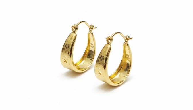 18K/Italy Yellow Gold Filled Earring -(stamped 18K/Italy)-Warranty Quality