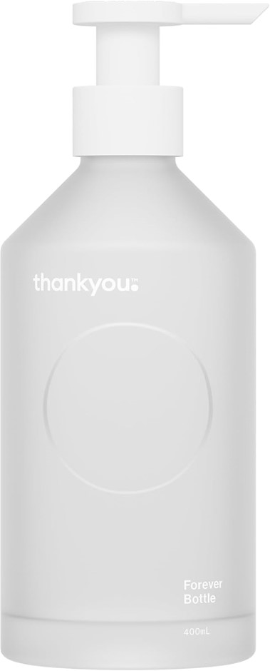 2 x THANKYOU Forever Pump Bottle, 400 ml Capacity, Frosted Glass