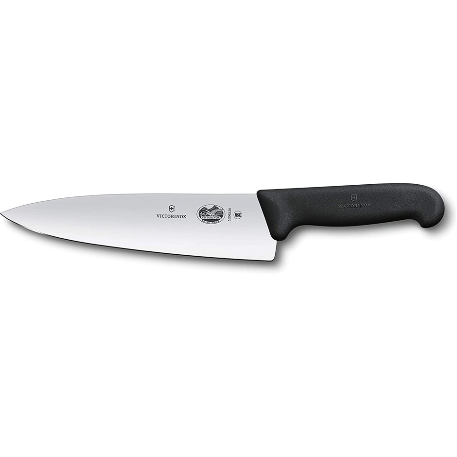 VICTORINOX Fibrox Extra Wide Blade Cooks Carving Knife, Black, 5.2063.20. N
