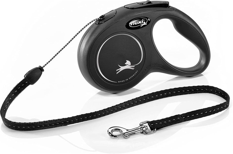 FLEXI Classic Cord Retractable Dog Lead Black Small 5 Metre. NB: Not in ori