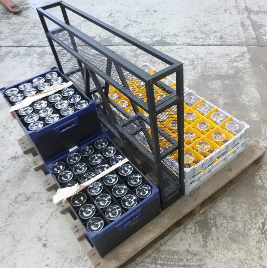 Pallet Of Assorted Glassware & Wine Wall Shelf