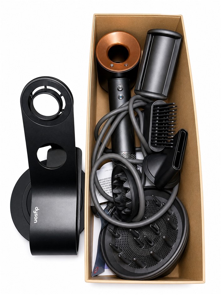 DYSON Supersonic Hair Dryer Bundle with Stand Copper/Nickel, Model 389925-9