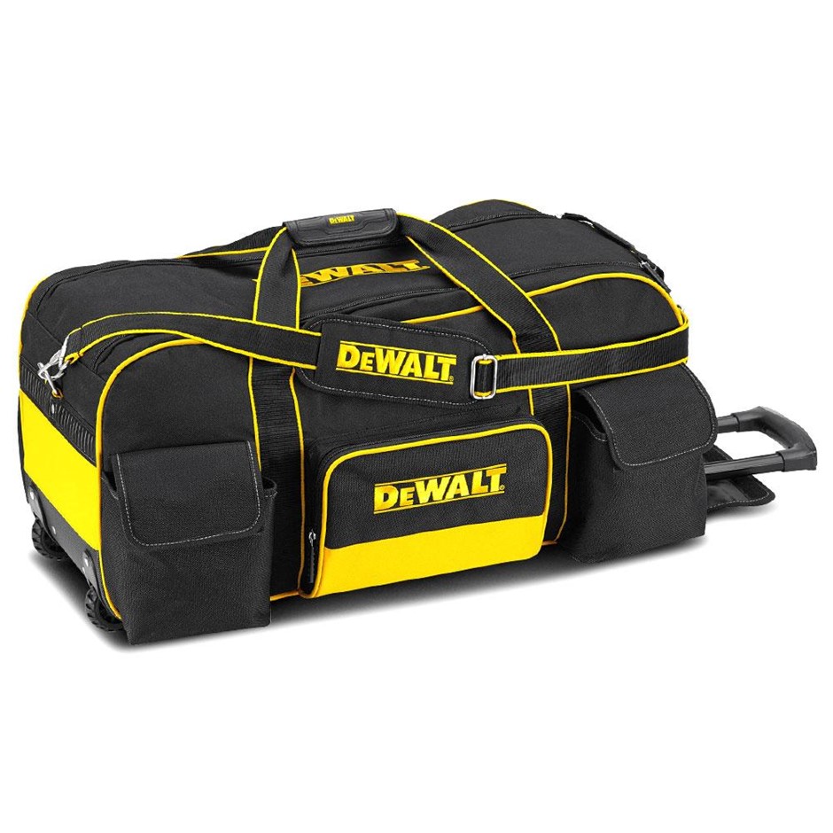 DeWALT Heavy Duty Wheeled Power Tool Bag. NB: Minor use & One Side Zipper i