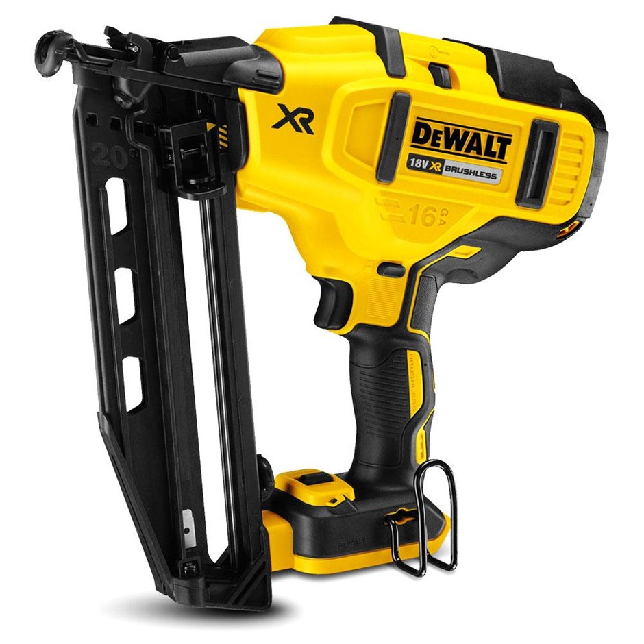DEWALT 18V XR Li-ion Cordless Brushless 16Ga Second Fix Nailer - Skin Only.