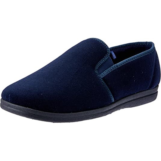GROSBY Men's Percy Slipper, Size 9, Navy, 562021. Buyers Note - Discount F