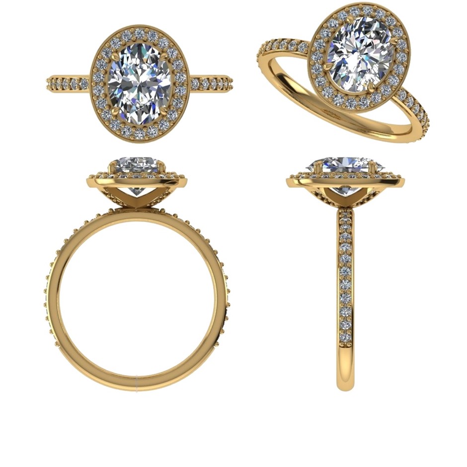 18k Yellow Gold 3ct Lab Diamond Engagement Ring