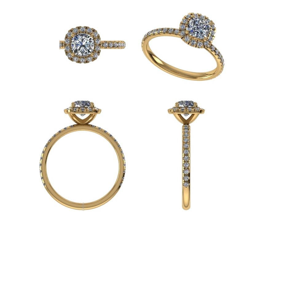 18k Yellow Gold 3ct Lab Diamond Engagement Ring