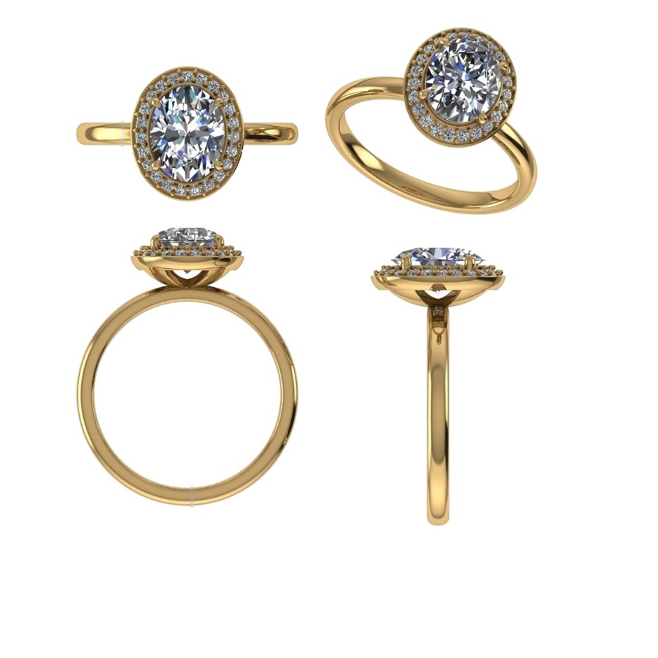 18k Yellow Gold 3ct Lab Diamond Engagement Ring