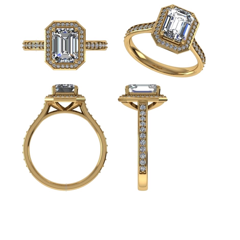 18k Yellow Gold 3ct Lab Diamond Engagement Ring