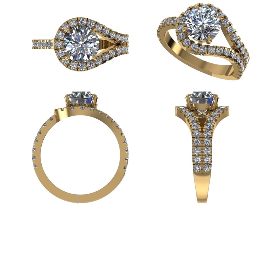 18k Yellow Gold 4ct Lab Diamond Engagement Ring
