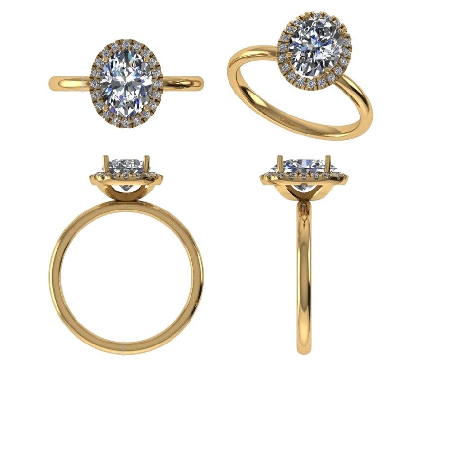 18k Yellow Gold 4ct Lab Diamond Engagement Ring