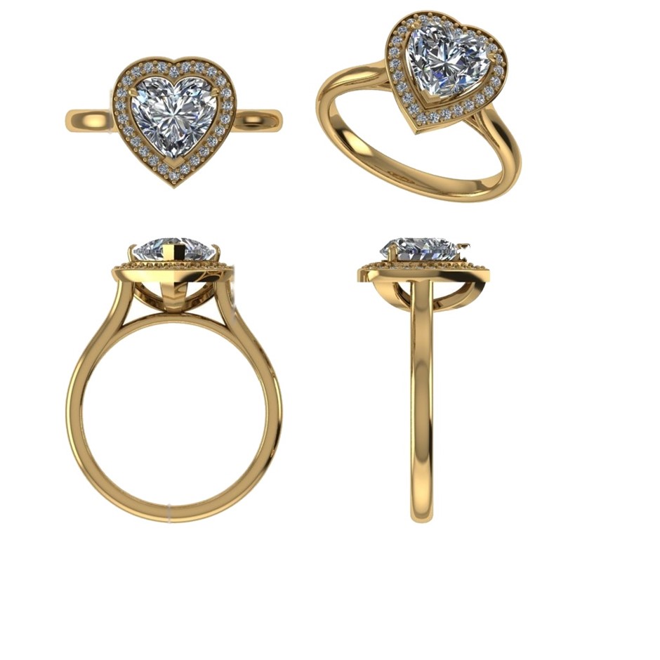 18k Yellow Gold 4ct Lab Diamond Engagement Ring