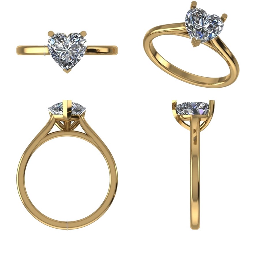 18k Yellow Gold 4ct Lab Diamond Engagement Ring