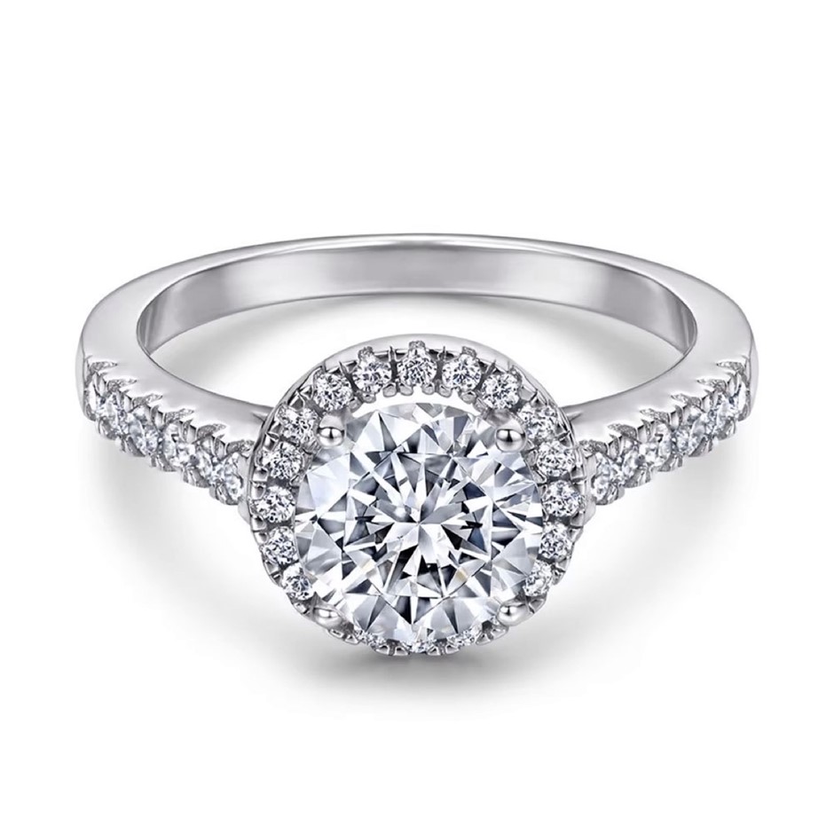 1.5ct Round 5A Cubic Zirconia 925 Sterling Silver Ring - Size 7