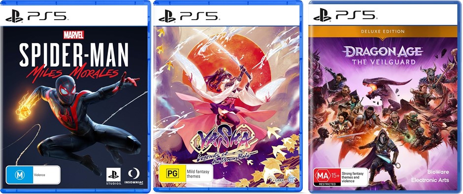 3 x PLAYSTATION5 GAMES: Marvel's Spider-Man Miles Morales, Yasha: Legends o