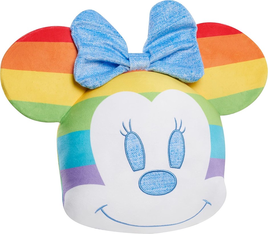 JUST PLAY Disney Pride Character Head Minnie Mouse 12-inch Plush.